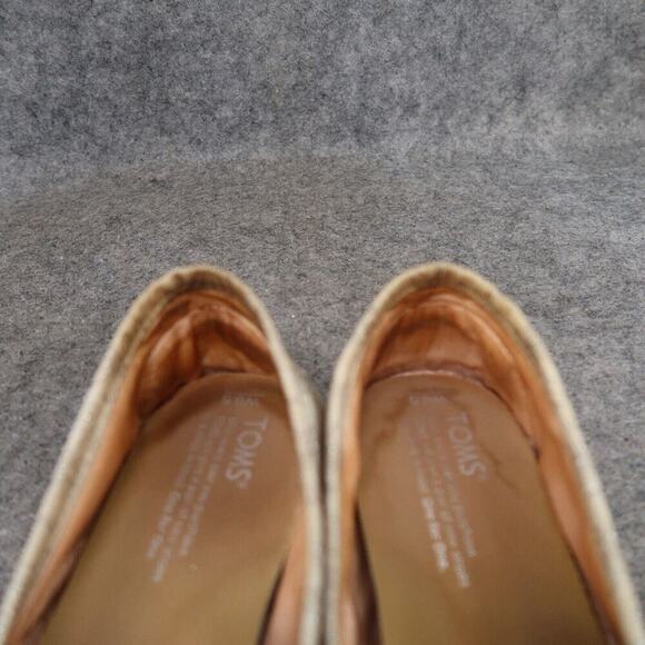 Toms Shoes Womens 6.5 Flats Slip On Casual Floral Jacquard Classics Metallic - Picture 12 of 13